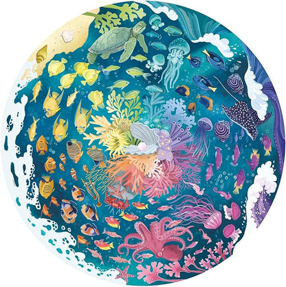 Ravensburger Circle of Colors: Ocean - 500 Piece Round Jigsaw Puzzle | Engaging Activity for Kids and Adults | Premium Quality | Sustainable Forestry Practices | FSC Certified