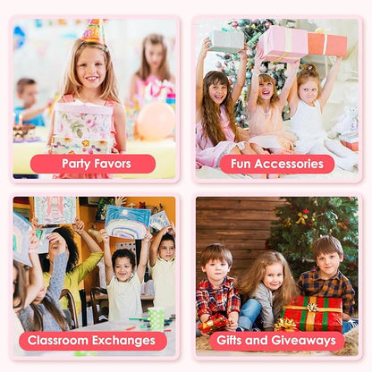 48 Pieces Valentine's Day Slap Bracelets Bulk Party Favors for Kids - 12 Designs Love and Hearts Snap Bands, Classroom Exchanges, Goodie Bag Fillers Stuffers, Wrist Decorations Gifts Prizes Supplies