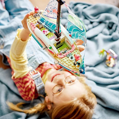 LEGO Friends Stephanie's Sailing Adventure Toy Boat Set 41716, Sailboat Building Toy with Island, Drone, and 3 Mini Figures, Creative Sailing Gift for Kids, Girls, Boys Age 7+ Years Old