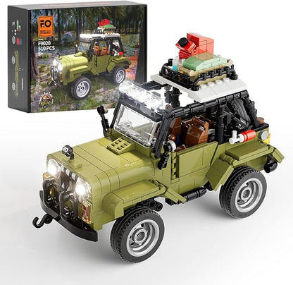 FUNWHOLE Jungle Off Roader SUV Building Kits with LED Lighting - Technic Car Model STEM Building Set 510 Pcs for Kids, Boys, and Girls Ages 8+