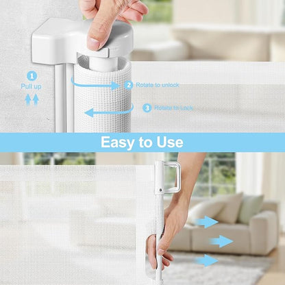 168 Inch Extra Long Baby Gates for Large Openings Retractable Baby Gate Retractable Gate Outdoor Retractable Baby Gates Extra Wide Baby Gates for Large Openings Extra Large Dog Gate for Large Openings