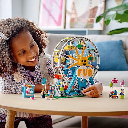 LEGO Creator 3in1 Ferris Wheel 31119 Building Kit with Rebuildable Toy Bumper Cars, Boat Swing and 5 Minifigures; New 2021 (1,002 Pieces)