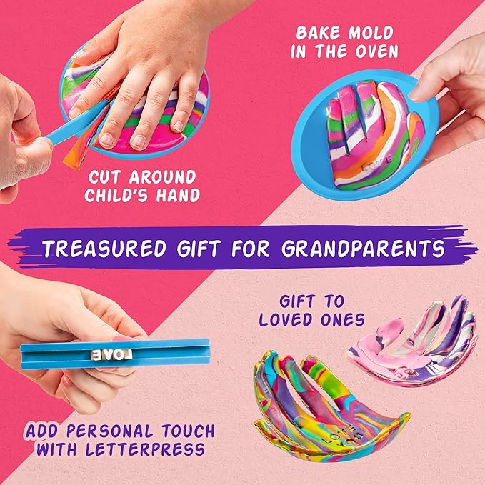 Original Stationery Craft Kits Trinket Dish Studio - Multicolor, 40 Pieces, Air-Drying Clay & Tools - Jewelry Dish Making Kit & DIY Clay Jewelry Bowls