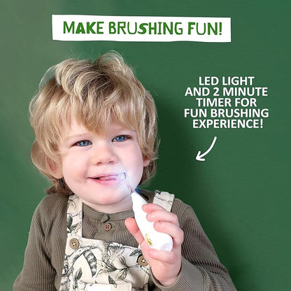 Jack N' Jill Tickle Tooth Toddler Toothbrush & Toothpaste Set - Baby Electric Toothbrush, Natural Toothpaste for Kids, Made for Tiny Teeth, Organic Fruit Flavor (Strawberry & Blueberry)