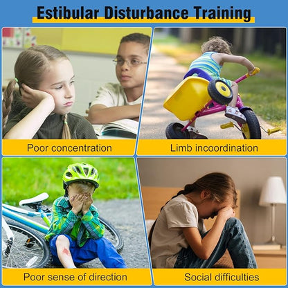 Autism Kids Swivel Chair, Sensory Toy Chair, Carousel Spin Sensory Chair for Kids, Training Body Coordination, Kids Spinning Chair (Red)