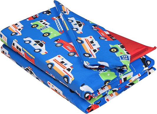 Wildkin Kids Nap Mat Cover for Boys & Girls, Sewn-in Flap Design Rest Mat Cover, Perfect for Preschool and Daycare, Fits Our Vinyl Nap Mat up to 1.5 Inches Including Basic Sleep Mat (Heroes)