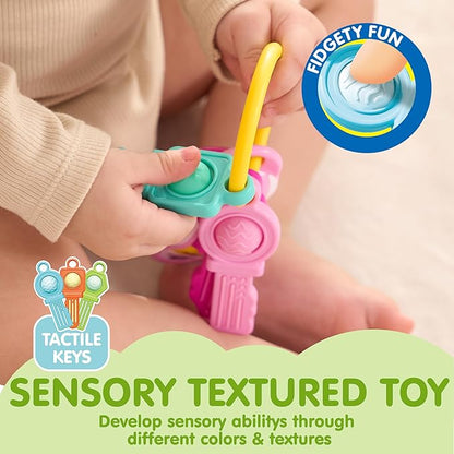 JOYIN Baby Car Keys Teether - Toddlers Sensory Learning Toy w/Music & Lights - Musical Toys for Travel - Birthday Gifts for Baby Age 10+ Months