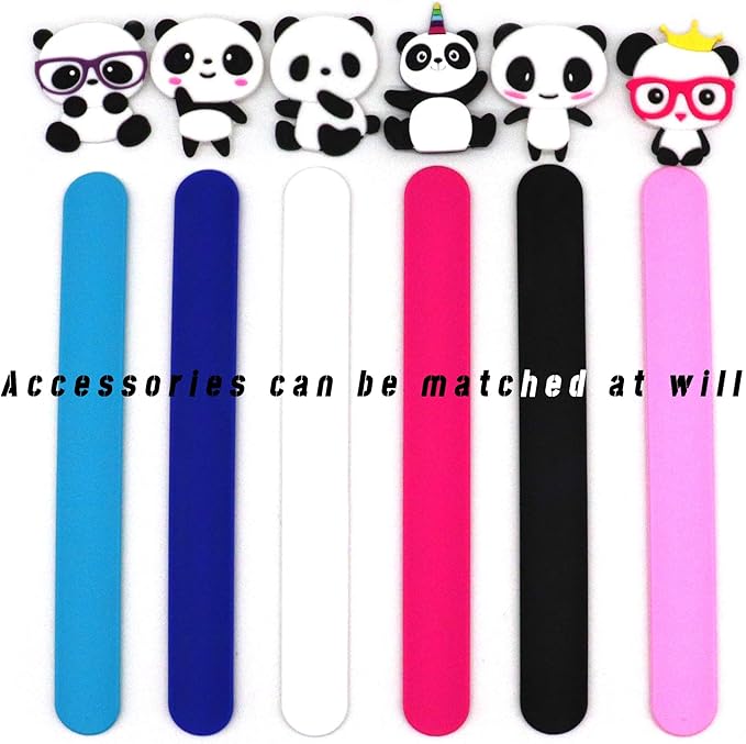 Panda Slap Bracelets for Kids Party Favors-Panda Theme Birthday Decorations(6pack) for Boys&Girls Panda Theme Party Supplies Carnival Prizes Classroom Exchanging Gifts