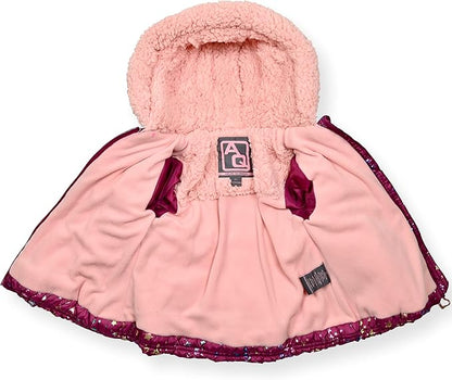 Arctic Quest Little Girls Bib Snow Pants and Ski Jacket Water-Resistant Snowsuit For Kids Winter Jacket For Girls