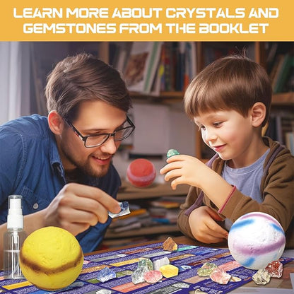 Gemstone Dig Kit, Dig up 30 Rocks & Minerals from 6 Solar System Planets, Archaeology Geology Science Experiment Activity Set, Space Explore Mining Toy for Kids, Gift for Boys & Girls Age 6-8-12