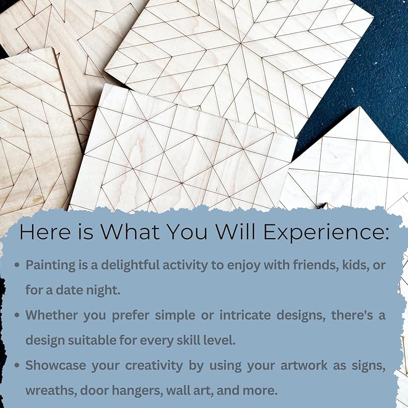 Star Barn Quilt Craft Kit for Adults, DIY Wooden Block Pattern, Wood Engraved Stencil Blanket Blocklet (9 inches, Milky Way)