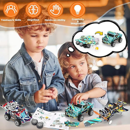 PLANEKO STEM Kits for Kids Age 8-10 3D Puzzles Model Car Building Kits for Boys STEM Projects Crafts Build Toy STEM Activities Toy for Boys 6 7 8 9 10 11 12 13 Year Old Birthday Gift