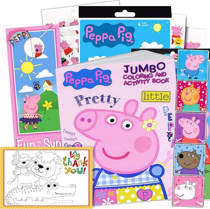 Coloring and Activity Set - Bundle Includes Peppa Pig Coloring Book, Peppa Pig Stickers, and 2-Sided Door Hanger (Peppa Coloring Book & Stickers)