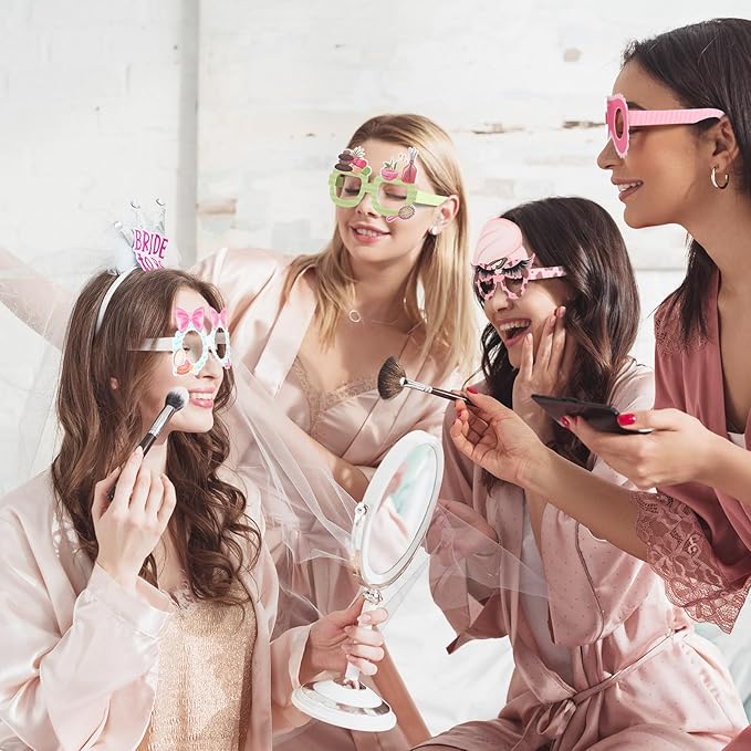 32 Pcs Spa Party Favors Paper Glasses Spa Party Supplies Makeup Party Paper Eyeglasses Frames Spa Photo Booth Props Makeup Selfie Props for Spa Themed Birthday Party Makeup Party Decorations