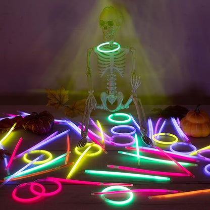 8" Glow in the Dark Bracelets (100 pk) in 8 Unique Colors - Ultra Bright Glow Sticks Party Pack, Neon Headbands, Perfect For Rave Dance Parties - Bulk Glowsticks for Party Favors & Decorations