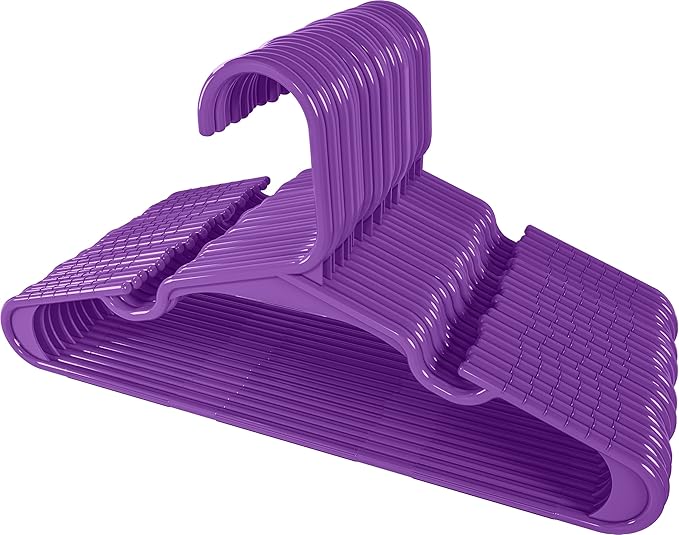Utopia Home 40 Pack Kids Hangers - 11.5 Inch Plastic Baby Hangers for Closet - Childrens Hanger for Clothes & Infant Hanger for Closet - Ideal for Everyday Standard Use (Purple)