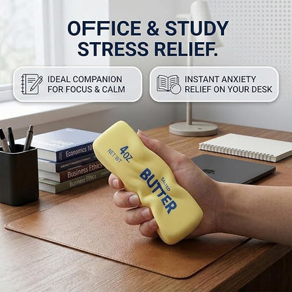 Slow Rising Butter Squishy, Dumpling Squishy Stick Stress Relief Ball for Adults and Teens, Cute Sensory Fidget Gadget, Soft Anxiety Relief with Wet Rebound, Squeeze & Squish Stress Reliever