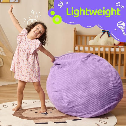 Bean Bag Chairs Teardrop Bean Bag Chair Beanbag Chair with Memory Foam Filled Machine Washable Cover for Living Room, Bedroom (Small,Purple)