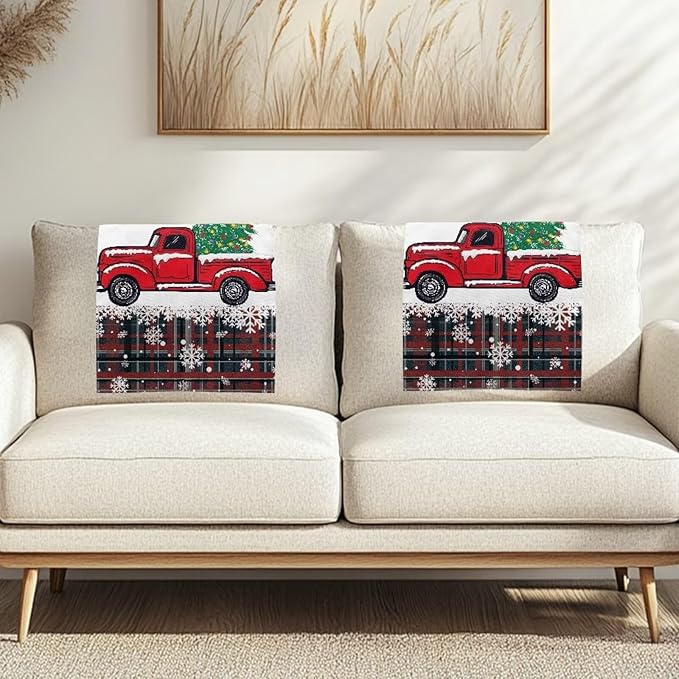 Christmas Decor Truck Recliner Headrest Protector Wear Resistant Head Rest Cover for Recliner Soft Sofa Arm and Head Protectors for Home Couch Loveseats Decoration 3pcs