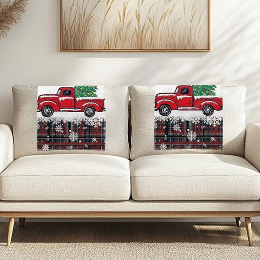 Christmas Decor Truck Recliner Headrest Protector Wear Resistant Head Rest Cover for Recliner Soft Sofa Arm and Head Protectors for Home Couch Loveseats Decoration 3pcs