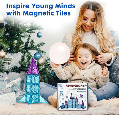 Magnetic Tiles 26 pcs Frozen Castle Magnetic Tiles - 3D Diamond Building Blocks, STEM Educational Kids Toys for Pretend Play, Birthday Gifts Montessori Sensory Educational Magnet Toys