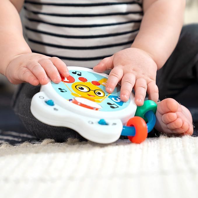 Baby Einstein Tiny Tempo Musical Toy Drum, Ages 3+ Months, Bead Chaser
