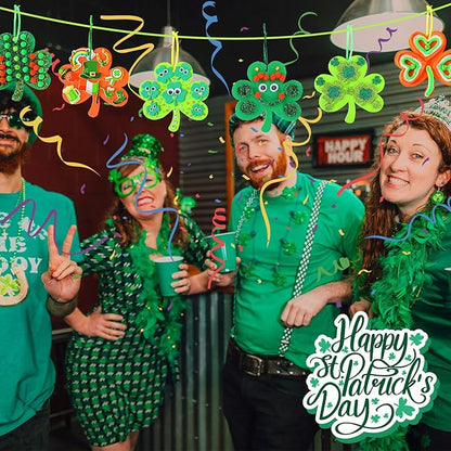 JULBEAR St. Patrick's Day Foam Stickers Crafts for Kids, 790Pcs Foam Shamrock Craft Kit with Shamrock Self-Adhesive Glitter Stickers for Saint Patricks Party Favors Classroom Activity Decorations