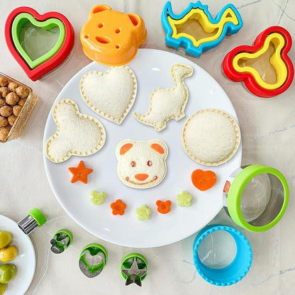 Sandwich Cutter and Sealer, Sandwich Cutter for Kids 5 PCS（BIG）, Decruster Sandwich Maker, Great for Lunchbox and Bento Box - Boys and Girls Kids