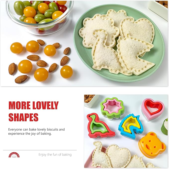 Sandwich Cutter and Sealer, Sandwich Cutter for Kids 5 PCS（BIG）, Decruster Sandwich Maker, Great for Lunchbox and Bento Box - Boys and Girls Kids