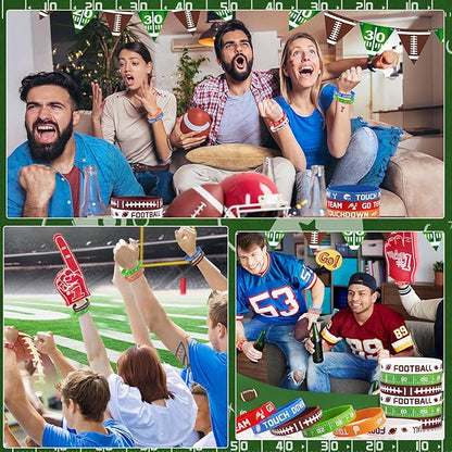 36 Pcs Football Silicone Bracelets Sport Theme Football Party Favors Accessories Gift for Football Birthday Party Decorations Football Theme Birthday Party Supplies Gifts, 6 Designs