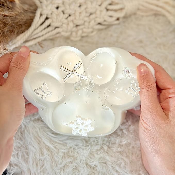 Big Taba Squishy Cat Paw, 5 in Large Paw Squeeze Toy Transparent & Milky White for Stress Relief and Relax, Sticky Squishies Fidget Toys for Party Favors Novelty Things Birthday Gift