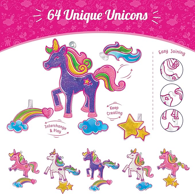Imagimake Window Art Unicorn Toy Painting Kit | Suncatcher Art Supplies | Unicorn Toys for Girls Age 5-8 | Arts and Crafts for Kids Ages 8-12 | 6 Year Old Girl Gifts | Birthday Gifts for Girls