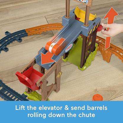 Thomas & Friends Motorized Toy Train Set Diesel’s Lift & Load Construction with Track & Cargo for Preschool Kids Ages 3+ Years