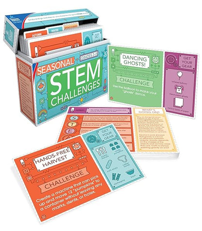 Carson Dellosa Seasonal STEM Challenges STEM Kits, 30 STEM Building Activities and Educational Games, Grades 2-5 STEM Learning Toys, STEM Kids Ages 7-11