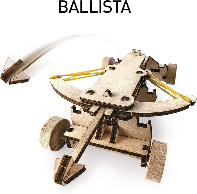National Geographic Da Vinci Model Kit - Catapult Kit for Kids, 3D Puzzle Building Toy for Boys and Girls, Wood Building Kit for Kids, A Great STEM Project, Engineering Model Kit