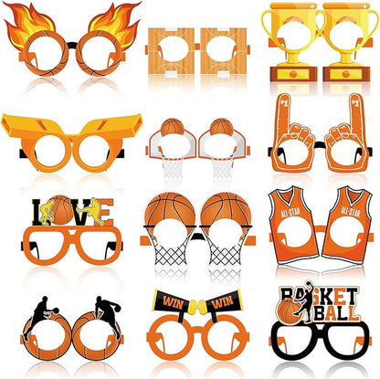 36 Pcs Basketball Party Decorations Basketball Paper Glasses Frame All Star Photo Booth Props Basketball Eyeglasses for Boys Basketball Sports Theme Birthday Party Baby Shower Favors Supplies