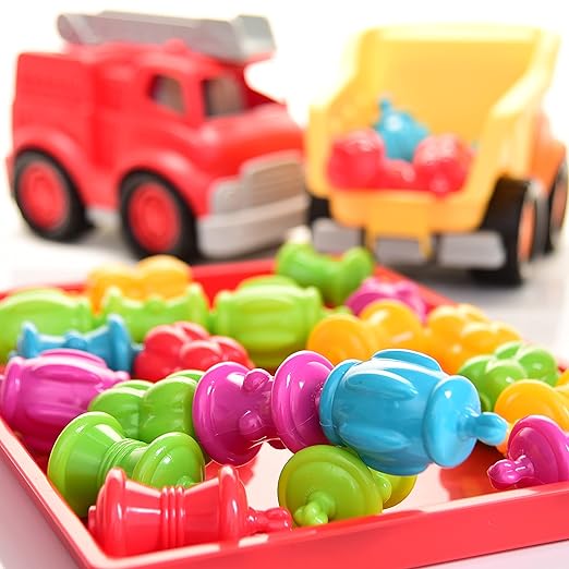 Constructive Playthings Colorful Snap Beads Set for Children and Toddlers Ages 1+, Pop Beads Arts and Craft Developmental Kids STEM Toy Set, Multicolor