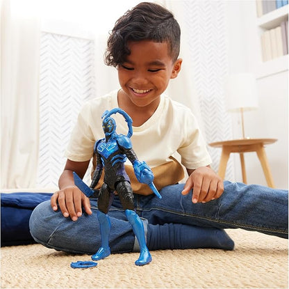 DC Comics, Battle-Mode Blue Beetle Action Figure, 12-inch, Lights & Sounds, Easy to Pose, Movie Superhero Kids Toys for Boys & Girls, Ages 4+