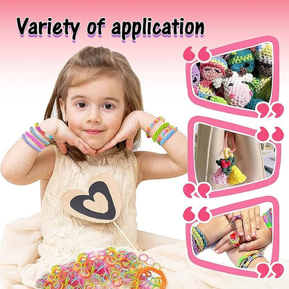 FUNZBO Rubber Band Bracelet Kit - 18000+ 32 Colors Loom Bands Rubberband for Jewelry Making Kits, DIY Arts and Crafts Kit Toy for Toddlers Girls Valentines Day Birthday Gift