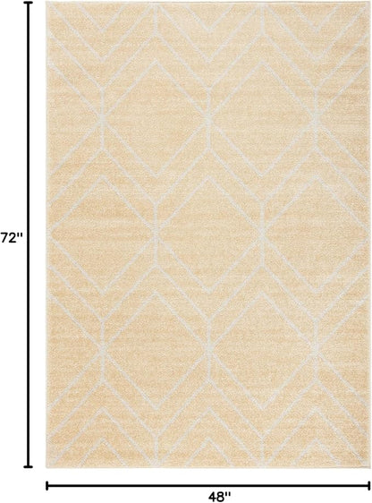 SAFAVIEH Adirondack Collection Accent Rug - 4' x 6', Gold & Light Grey, Modern Geometric Design, Non-Shedding & Easy Care, Ideal for High Traffic Areas in Entryway, Living Room, Bedroom (ADR241D)