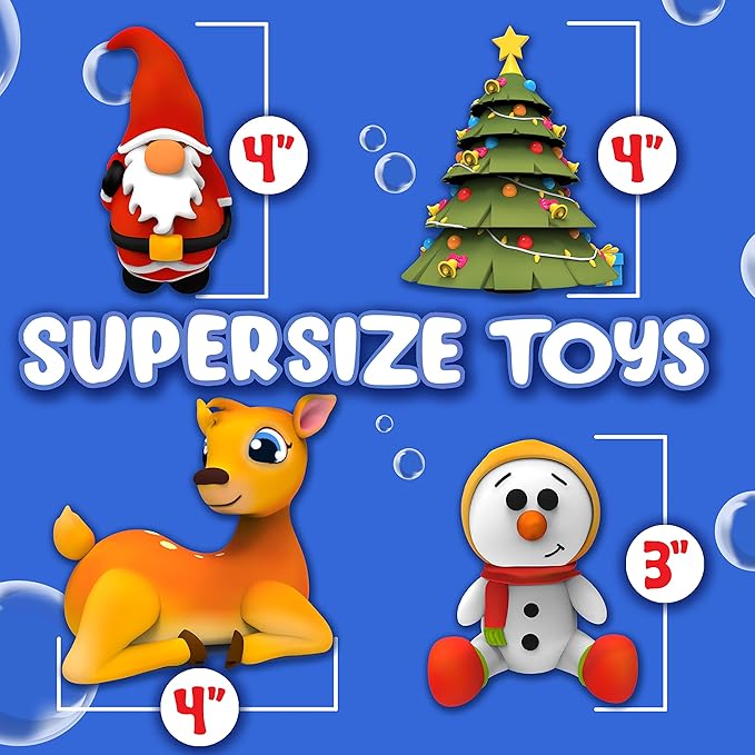 SplashEZ Bath Toys for Kids & Toddlers, Kids Bath Toys for Boys, Mold Free No Hole Sealed, Soft Durable Christmas Play Set Gift, No Mold for Water Tub & Pool, Ages 0-1-3-4-5-6-8