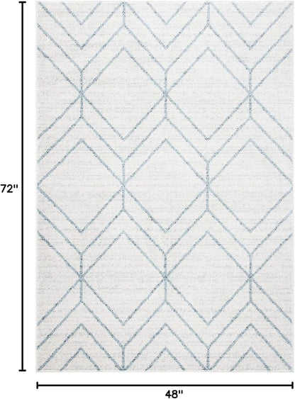 SAFAVIEH Adirondack Collection Accent Rug - 4' x 6', Grey & Blue, Modern Geometric Design, Non-Shedding & Easy Care, Ideal for High Traffic Areas in Entryway, Living Room, Bedroom (ADR241K)