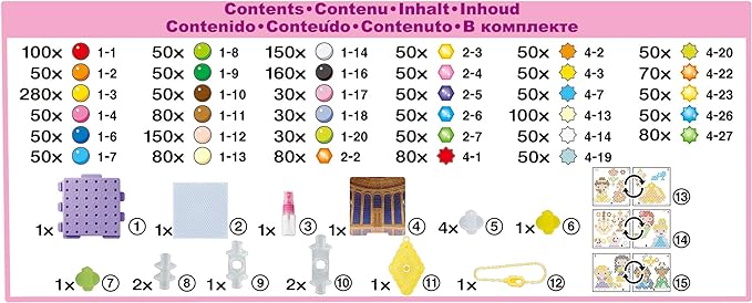 Aquabeads Disney Princess Creation Cube, Complete Arts & Crafts Bead Kit for Children - Over 2,500 Beads & Display Stand The Create Belle, Ariel, Tiana, Rapunzel and More