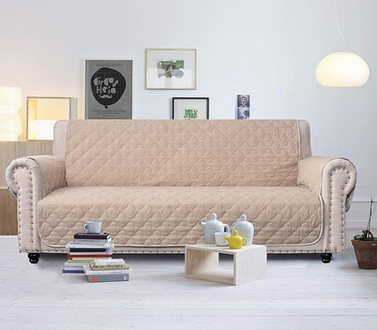 CHHKON Waterproof Nonslip Recliner Cover Stay in Place, Dog Couch Chair Cover Furniture Protector, Ideal Loveseat Slipcovers for Pets and Kids (Beige, 30'')