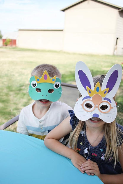 JOYIN 10 Pcs DIY Easter Bunny Mask Craft Kit Easter Crafts and Activities for Pretend Play, Decorate and Wear, Dress-Up Party Accessory, Animal Mask Assortment Easter Eggs Hunt and Theme Party