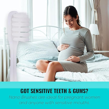 Extra Soft Toothbrush, Nano Toothbrush For Sensitive Gums, Extra Soft Toothbrushes Adult Sensitive Teeth, Ultra Soft Toothbrush for Extra Protection Gum Care, Perfect for Adults (4 Pack - Extra Wide)