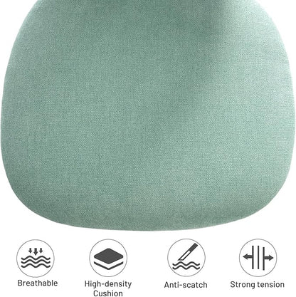 Desk Chair Armless, Kids Office Chair Compact Rolling Fabric Seating Cushion and Plastic Low-Back, Height Adjustable Small Study Computer Task Chair for Student Children Teens with Wheels, Aqua