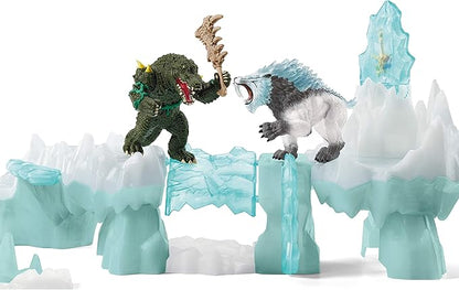 Schleich Eldrador Creatures, Mythical Creatures Toys for Kids, Attack on Ice Fortress Set with Ice Monster and Jungle Monster Action Figures, Ages 7+