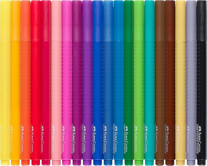 Faber-Castell Grip Color Markers - 20 Washable Fineline Markers