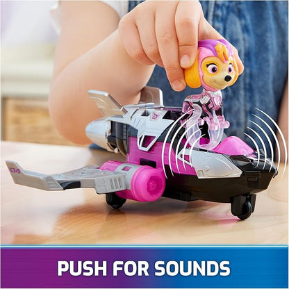 Paw Patrol: The Mighty Movie, Airplane Toy with Skye Mighty Pups Action Figure, Lights and Sounds, Kids Toys for Boys & Girls 3+